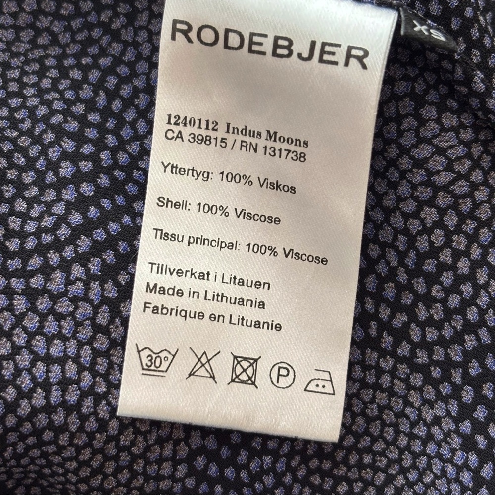 Rodebjer Blue Indus Moons Button Back Reversible Blouse XS - Picture 6 of 8
